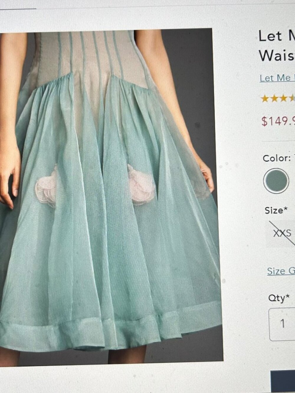 Anthropologie 'Let me be Seamed' low waist floral dress - Picture 4 of 4